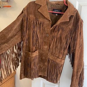Leather fringe jacket size XL fits more like a L.